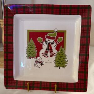 Festive Snowman Holiday Plate
